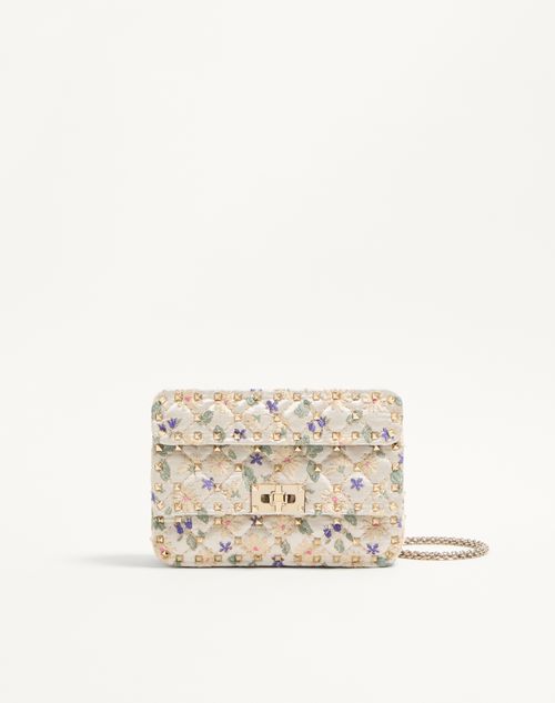 Valentino Garavani - Valentino Garavani Rockstud Spike Small Jacquard Bag - Multicolour - Woman - Shoulder Bags